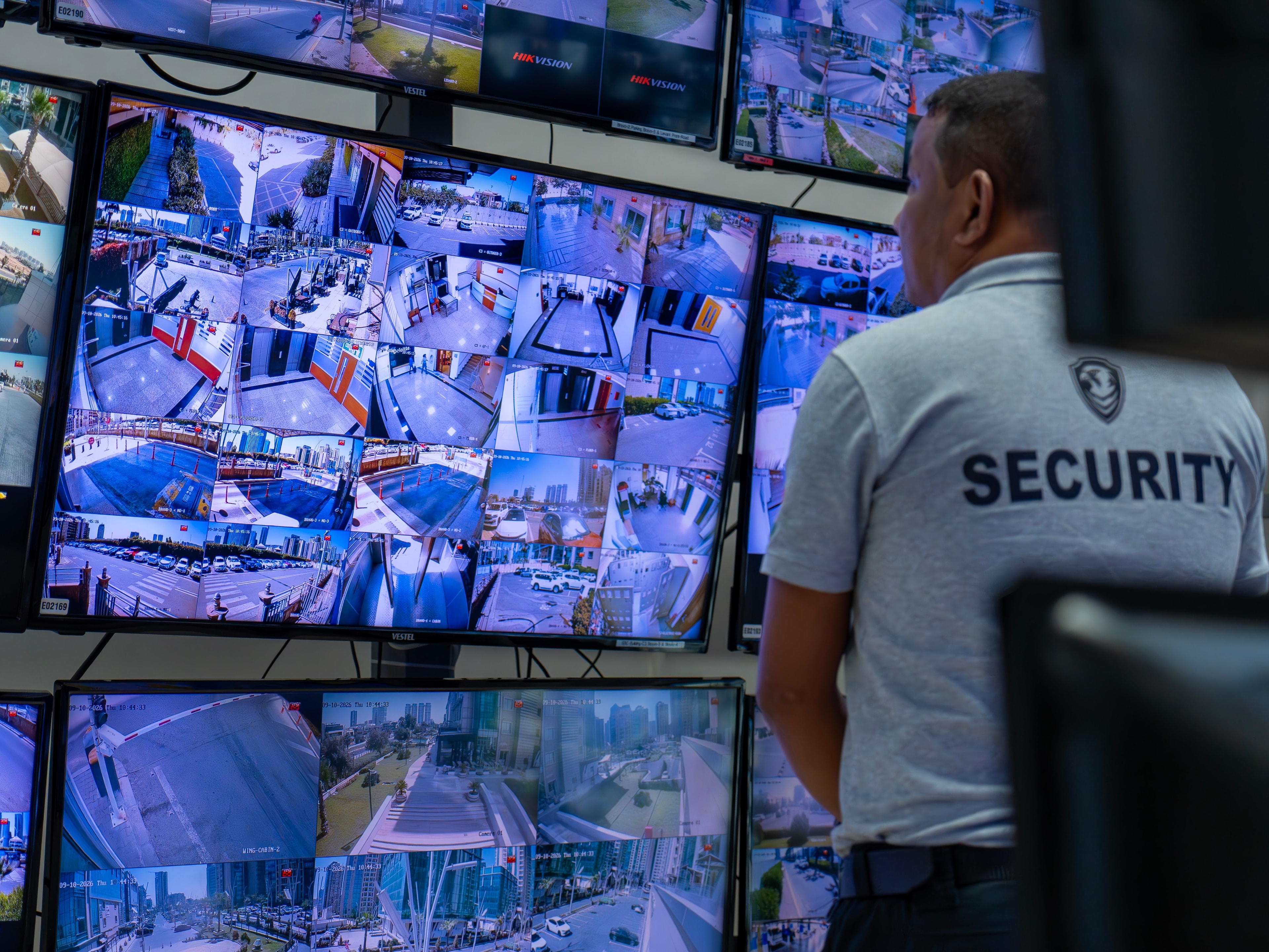 Surveillance cameras mounted for site monitoring
